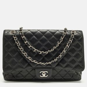 Chanel Classic Single Flap Maxi Black Caviar Quilted Leather Bag